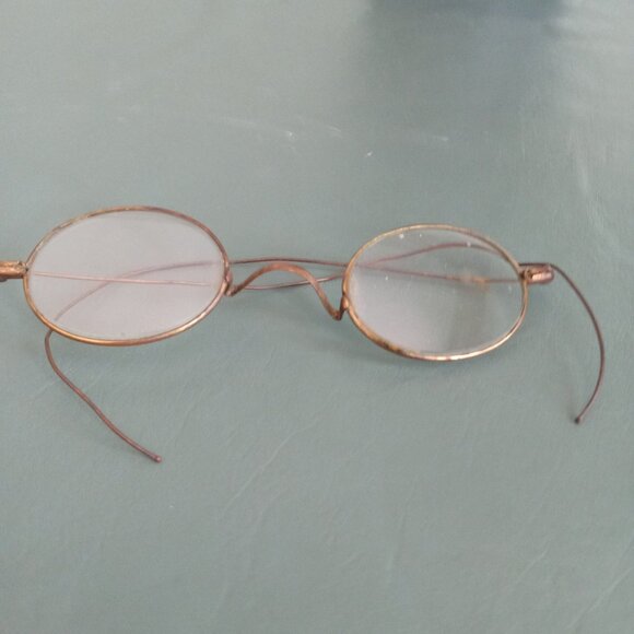 Antique Unisex Round Wire Eyeglass Frames Reading Glasses Spectacle Collector Di - Picture 4 of 9